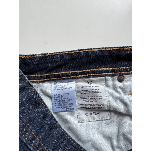 ADRIANO GOLDSCHMIED Matchstick Dark Indigo Stretch Slim Straight Jeans, Size 32 - Picture 10 of 11